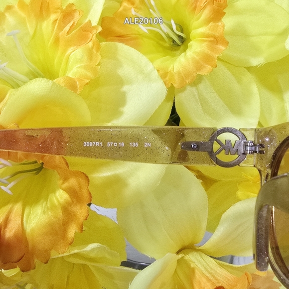 Michael Kors Women's Brown Sunglasses MK6026 Tabitha I. Champang Glitter Cat Eye - Picture 5 of 12